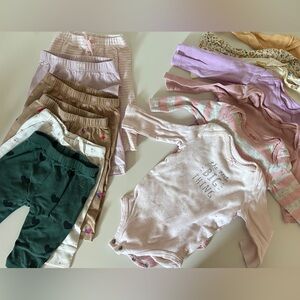 Baby onesies and pants set bundle (0-3months)